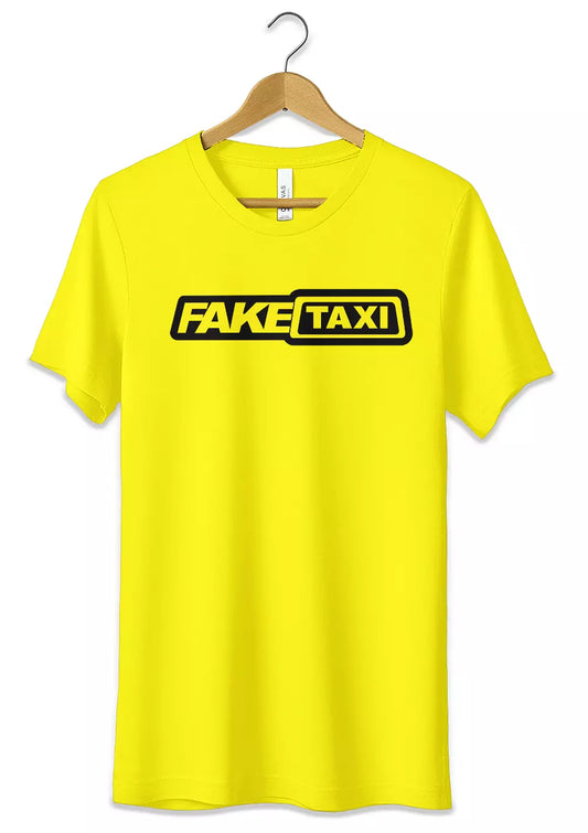 T-Shirt Funny Fake Taxi Maglietta 100% Cotone Idea Regalo-1
